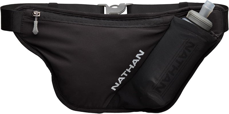 NATHAN Hydration Belt for Running - Hydrapak Soft Flask 25 oz Bottle with ExoSpine - Breathable, Adjustable Comfort Fit - Angled Flask Holder - Pinnacle FeatherLite, Ultra-Light, Black - Image 1